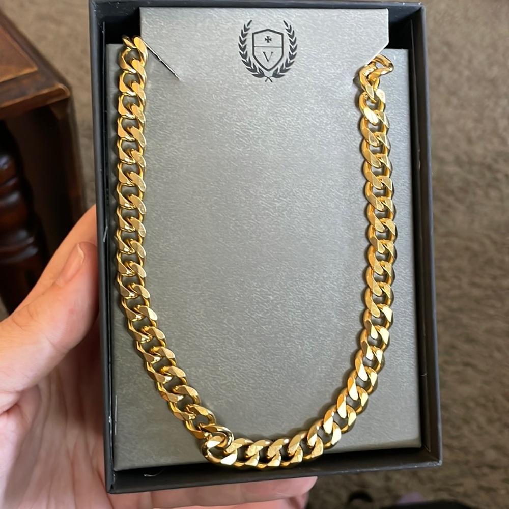 vantage stainless steel gold chain necklace